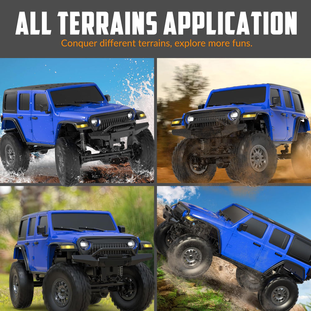 RACENT 1/24 RC crawler with LED lights for night driving experiences