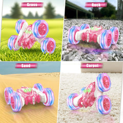RacingFun pink RC car dual motors powering quick acceleration and control
