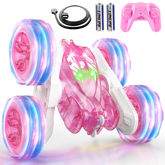 RacingFun pink RC car front view showing vibrant color and design appeal