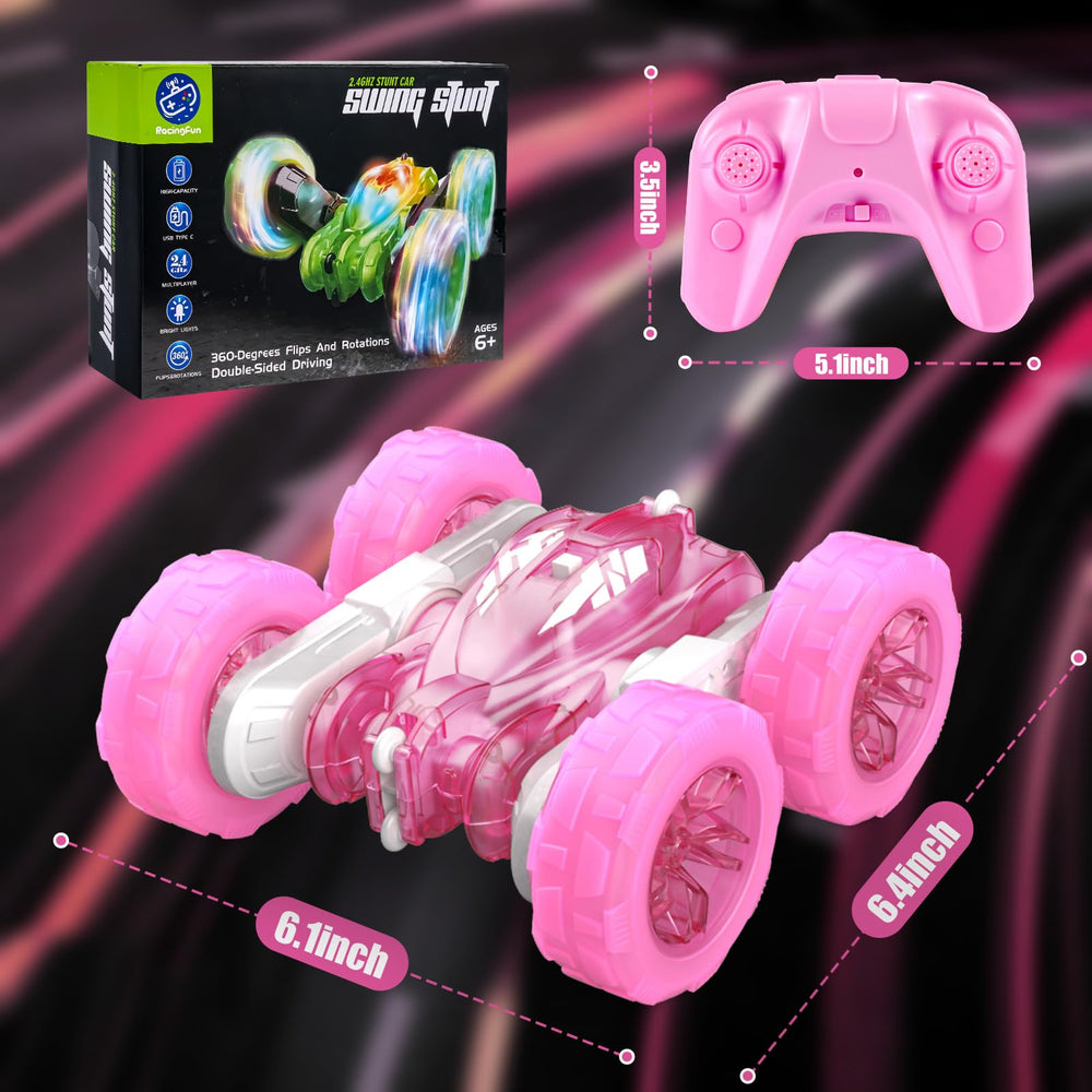 RacingFun pink RC car remote control for responsive steering