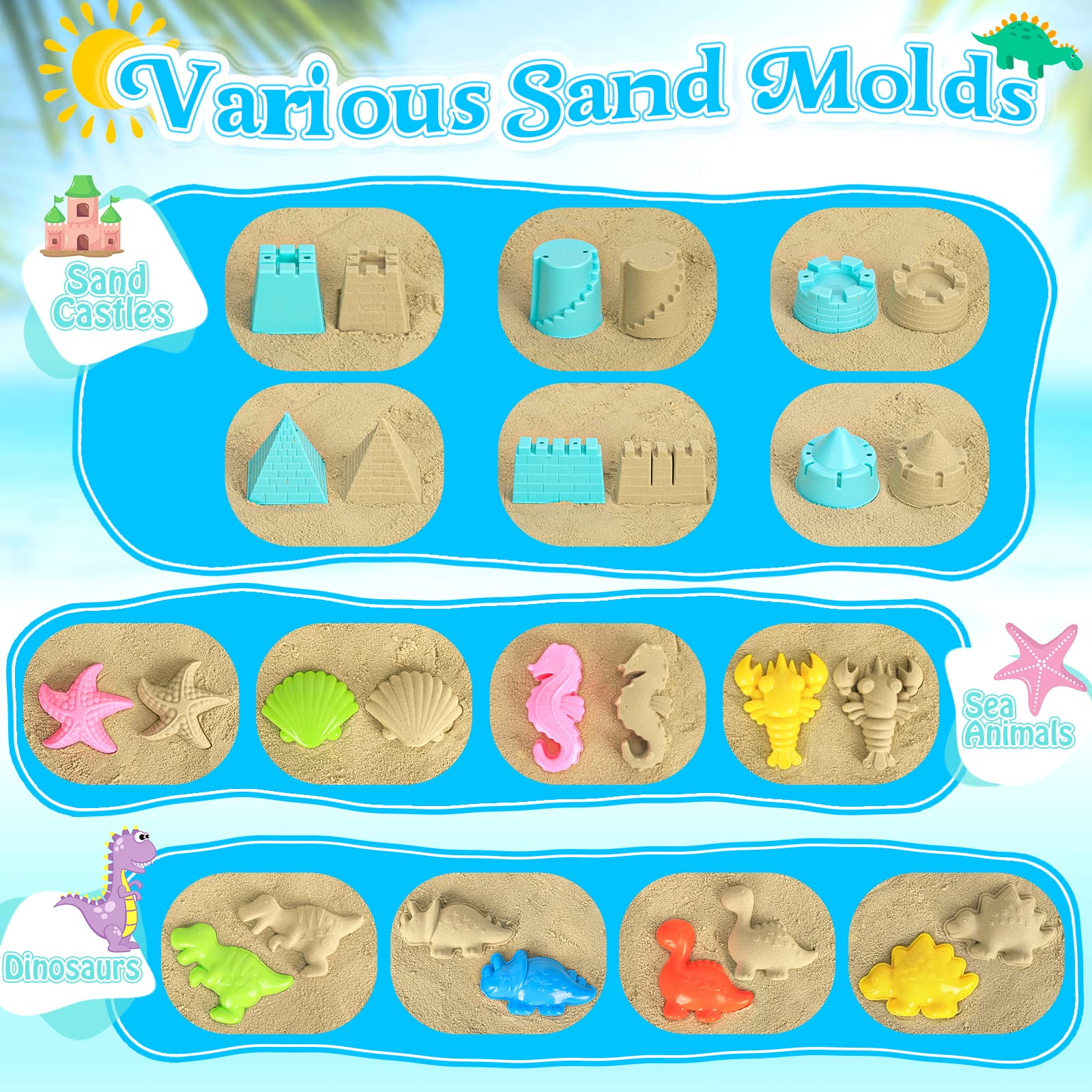 RACPNEL dinosaur mold set adds playful prehistoric details to sandbox