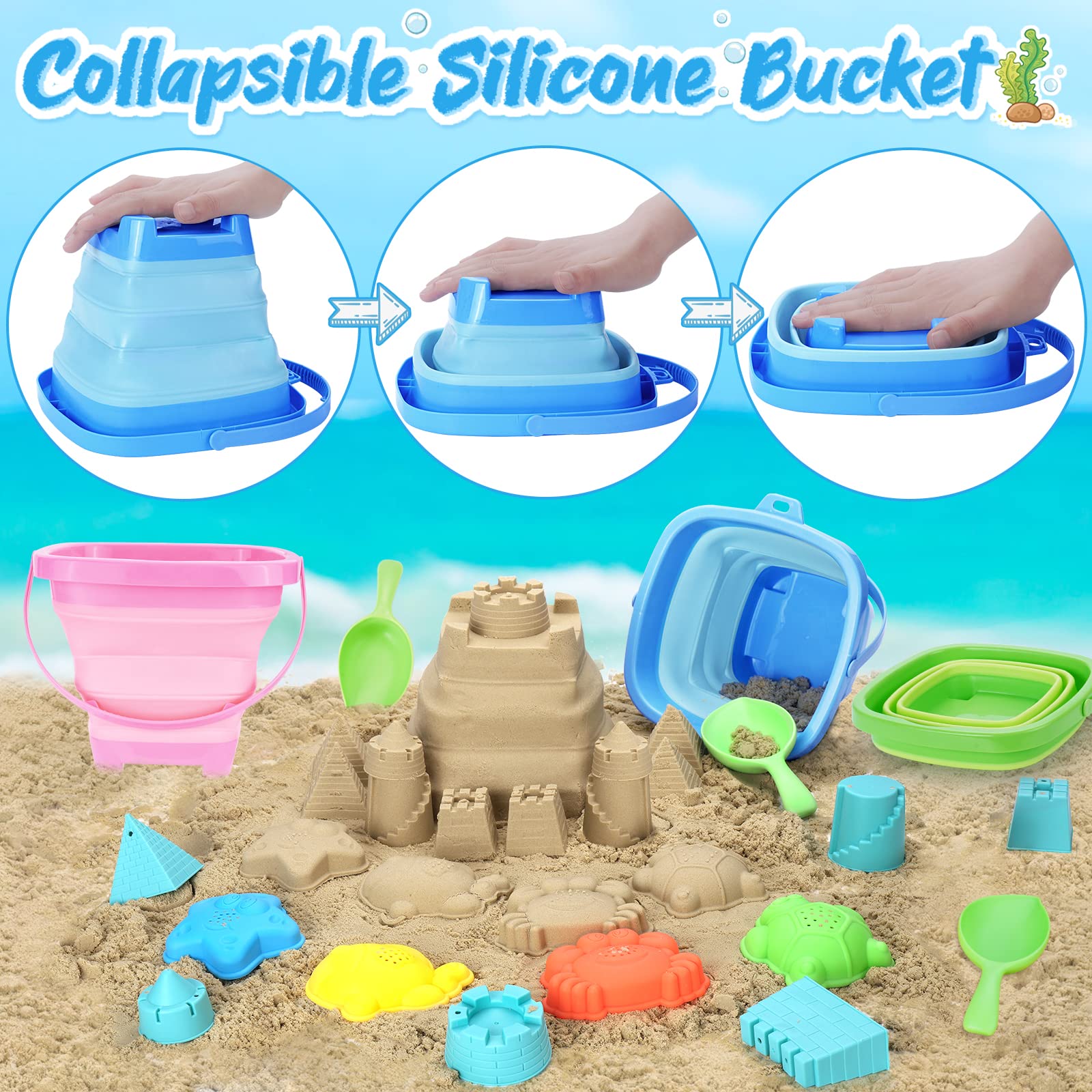 RACPNEL foldable beach shovels trio ideal for quick setup on the go