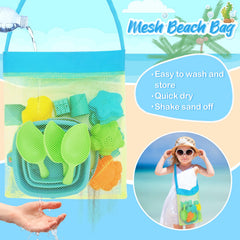 RACPNEL mesh bag for beach toys drains sand and dries quickly