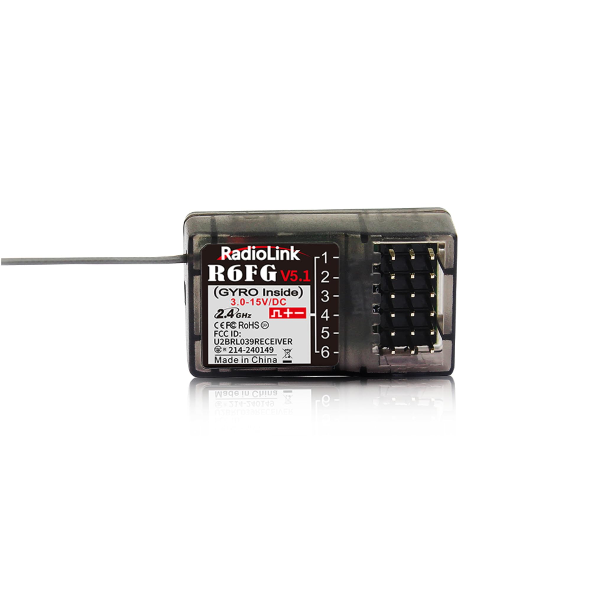 Radiolink R6FG gyro integration enables precise drift control.