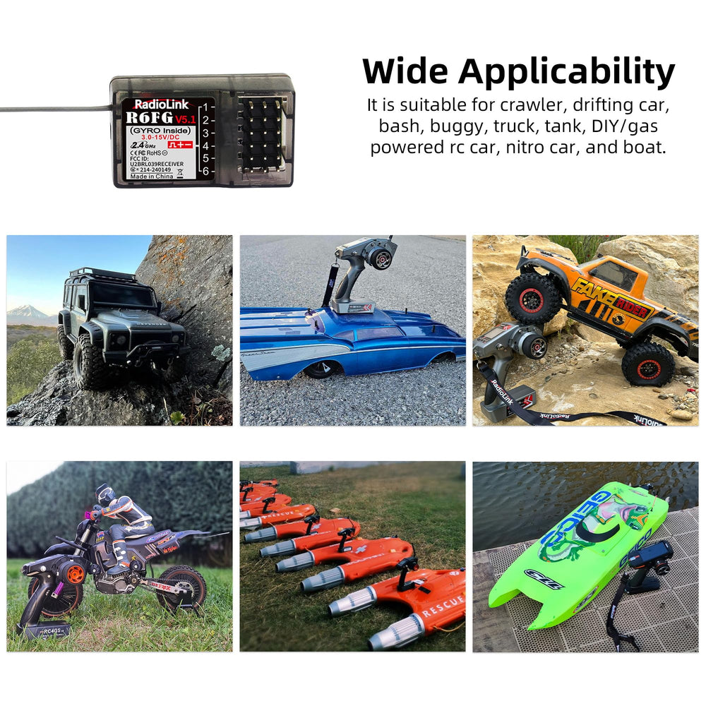 Radiolink R6FG stable signal range for long-range driving.