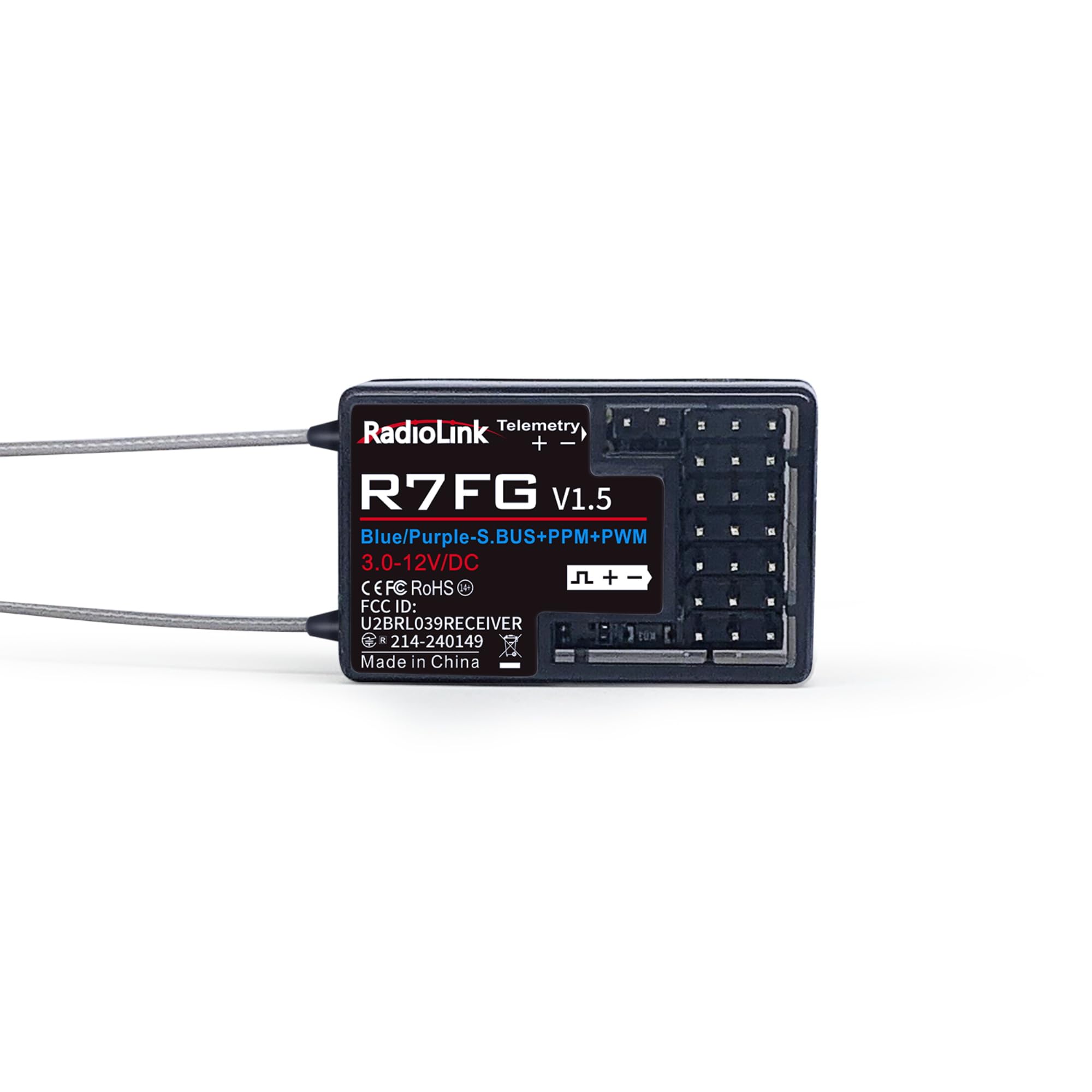 Radiolink R7FG front gyro receiver for precise control.