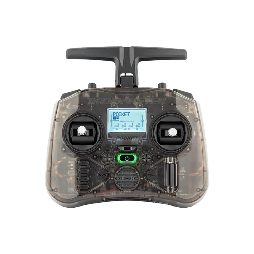 Detachable joystick on Radiomaster Pocket ELRS for flexible grip setups.