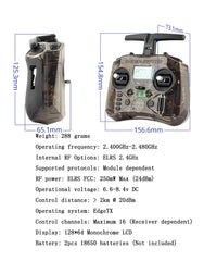 Built-in LED indicators on Radiomaster Pocket ELRS visualize inputs.