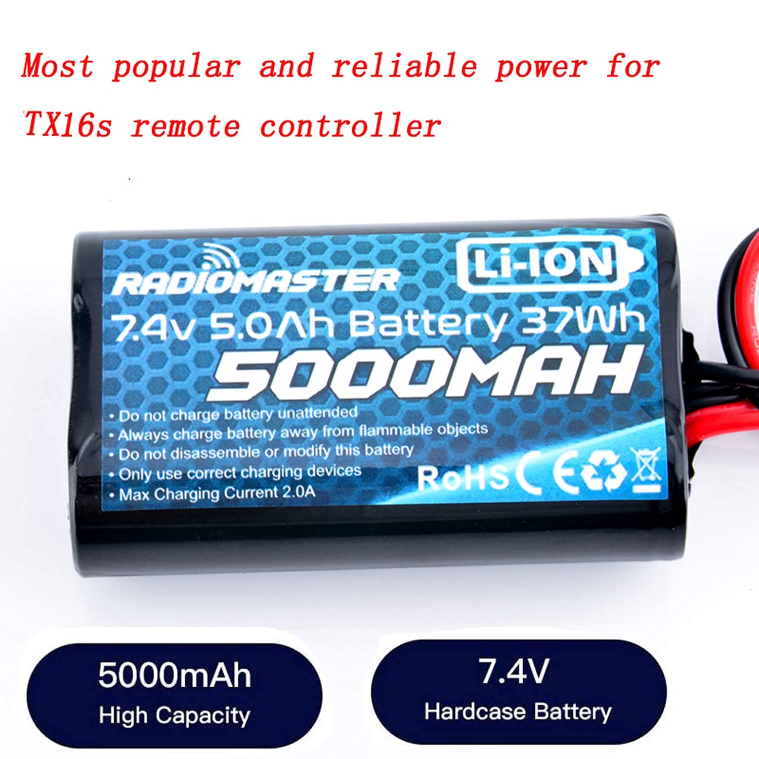 Lightweight TX16S battery around 150–166 g for easy handling