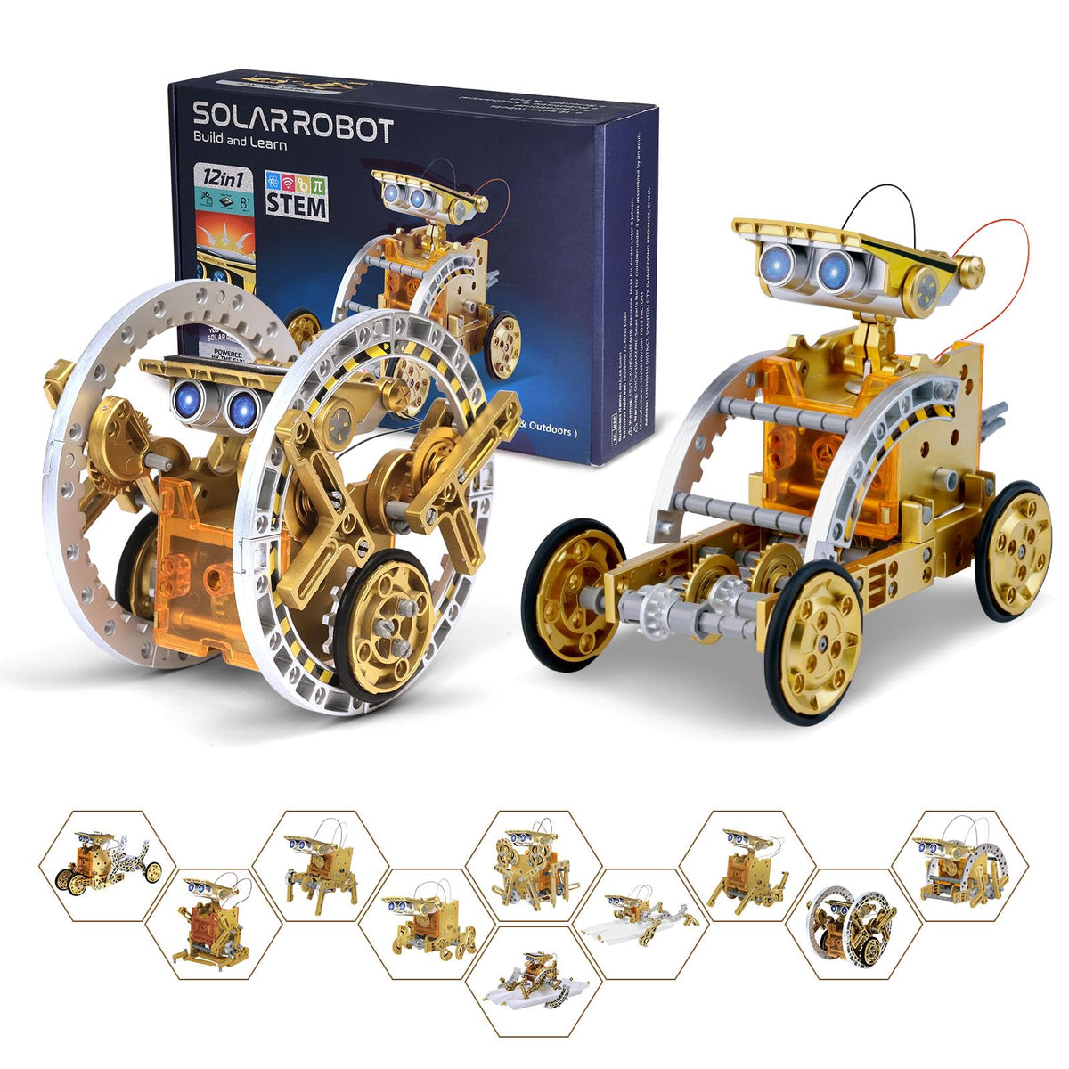 RAESOOT solar robot 12in1 assembly helps kids build STEM skills outdoors