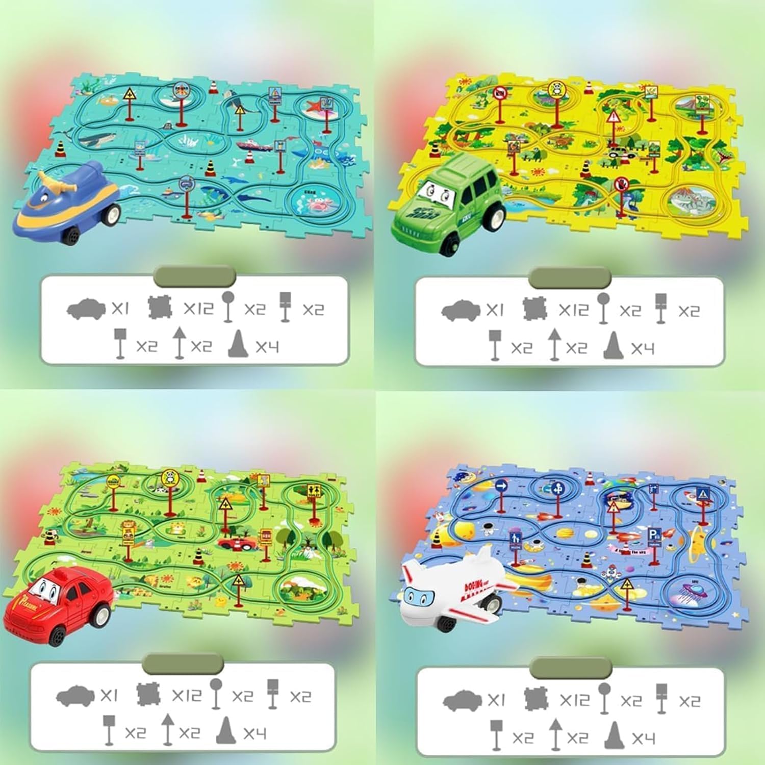 RAESOUL puzzle racer colorful map highlights colors and shapes to spark imagination.