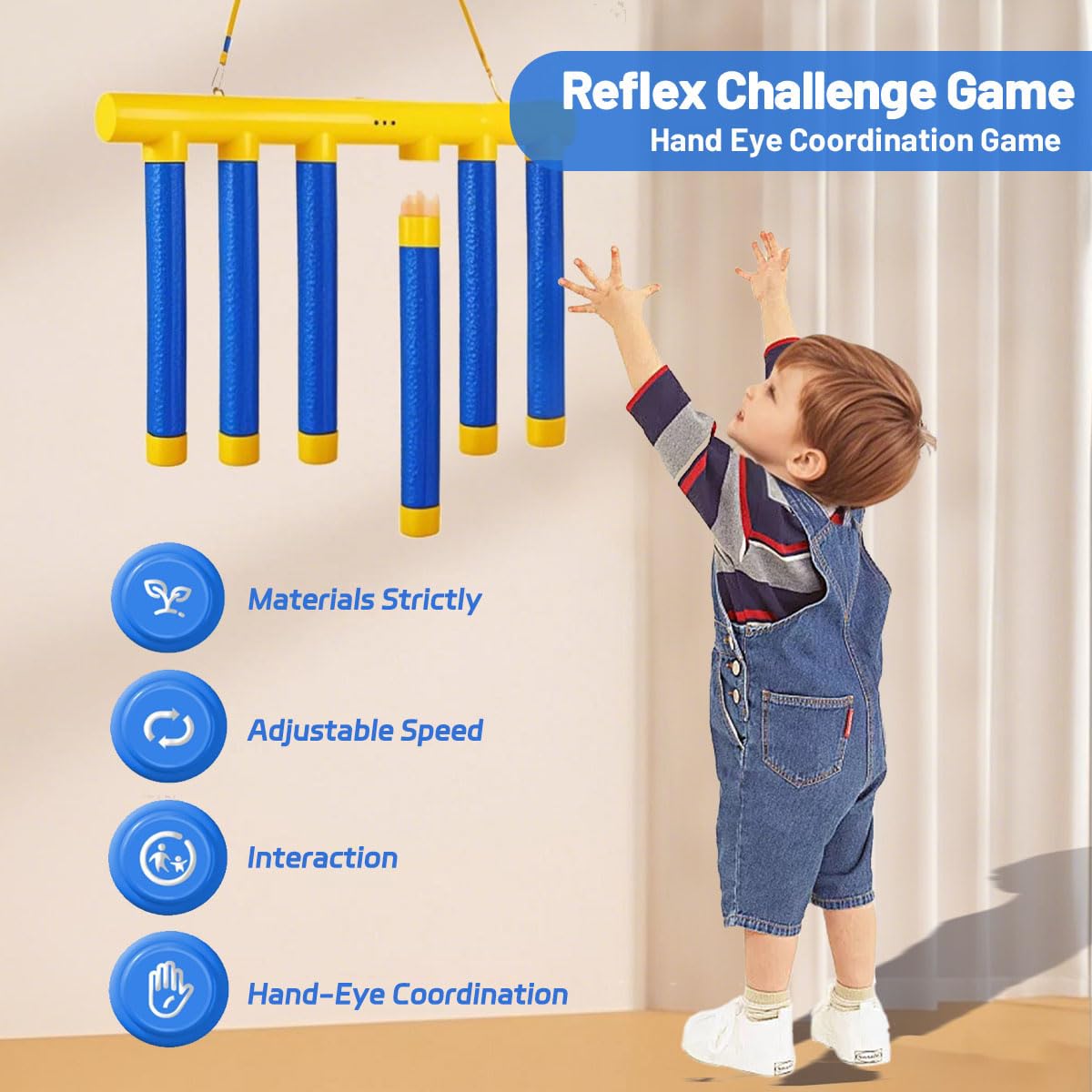 Rafonie Drop Sticks action shot showing rapid hand-eye coordination practice.