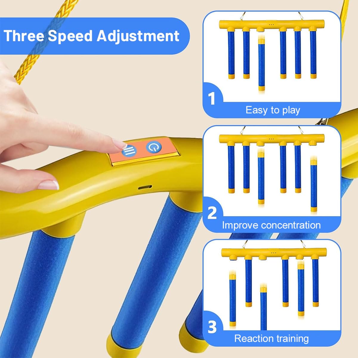 Rafonie Hand-eye Coordination Training setup with sticks for focused play.