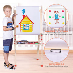 Ragstone Kids Easel 3-in-1 design highlighting chalkboard, whiteboard, and paper roll