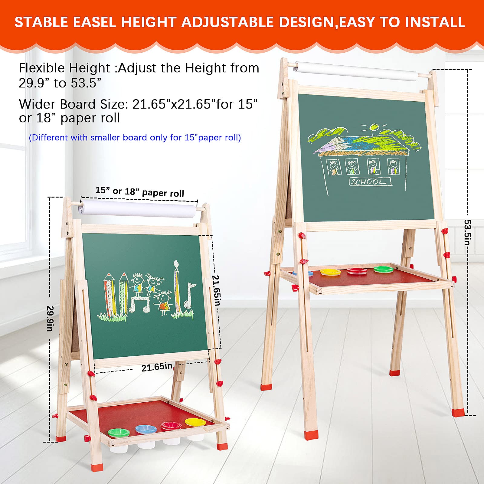 Ragstone Kids Easel wooden frame demonstrating sturdiness