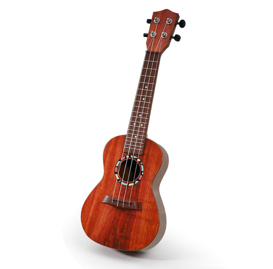 Raimy 21in kids ukulele in hand shows kid-friendly size for comfortable play