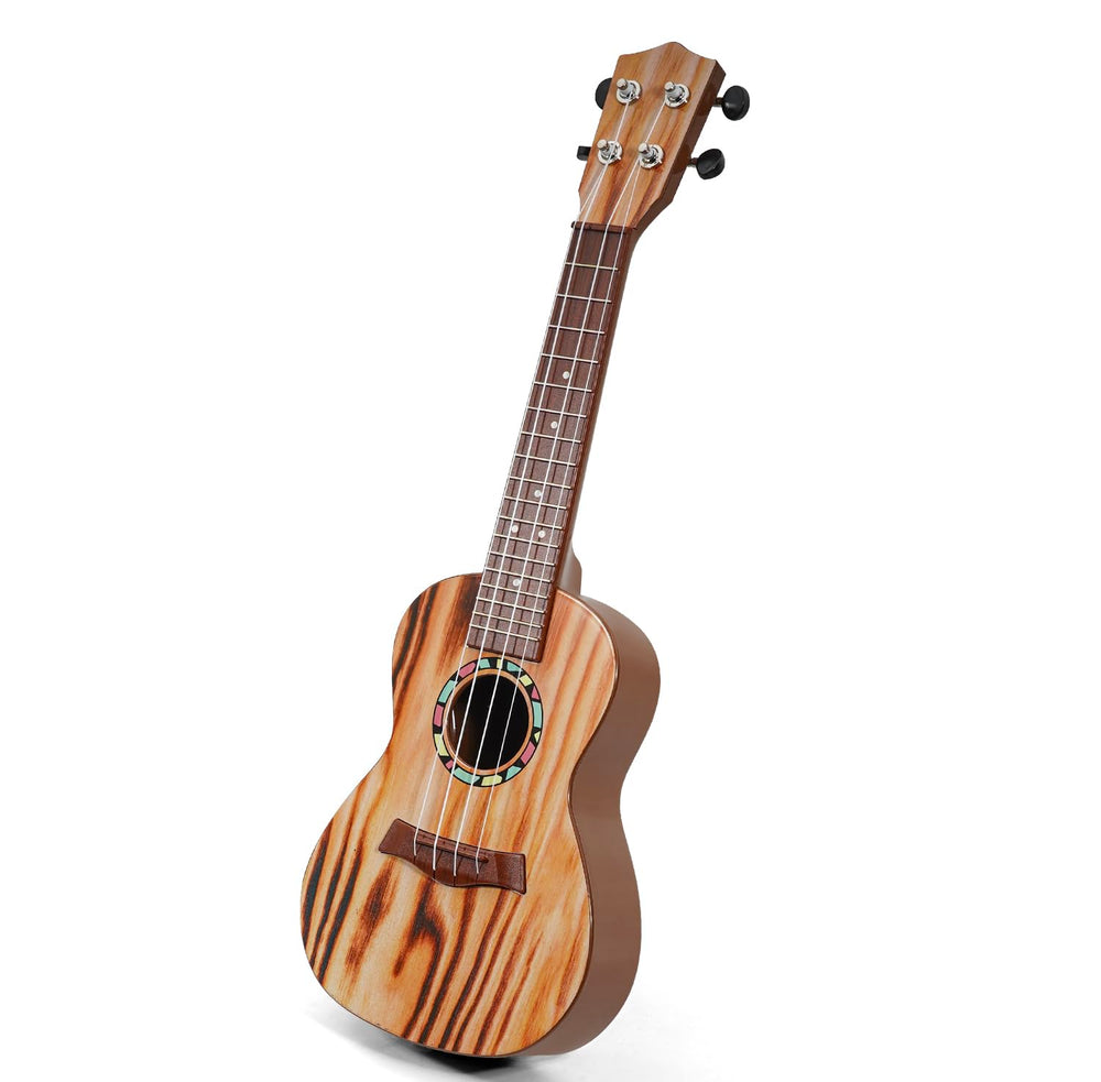 Raimy Kids Guitar Ukulele front view in yellow showing approachable design