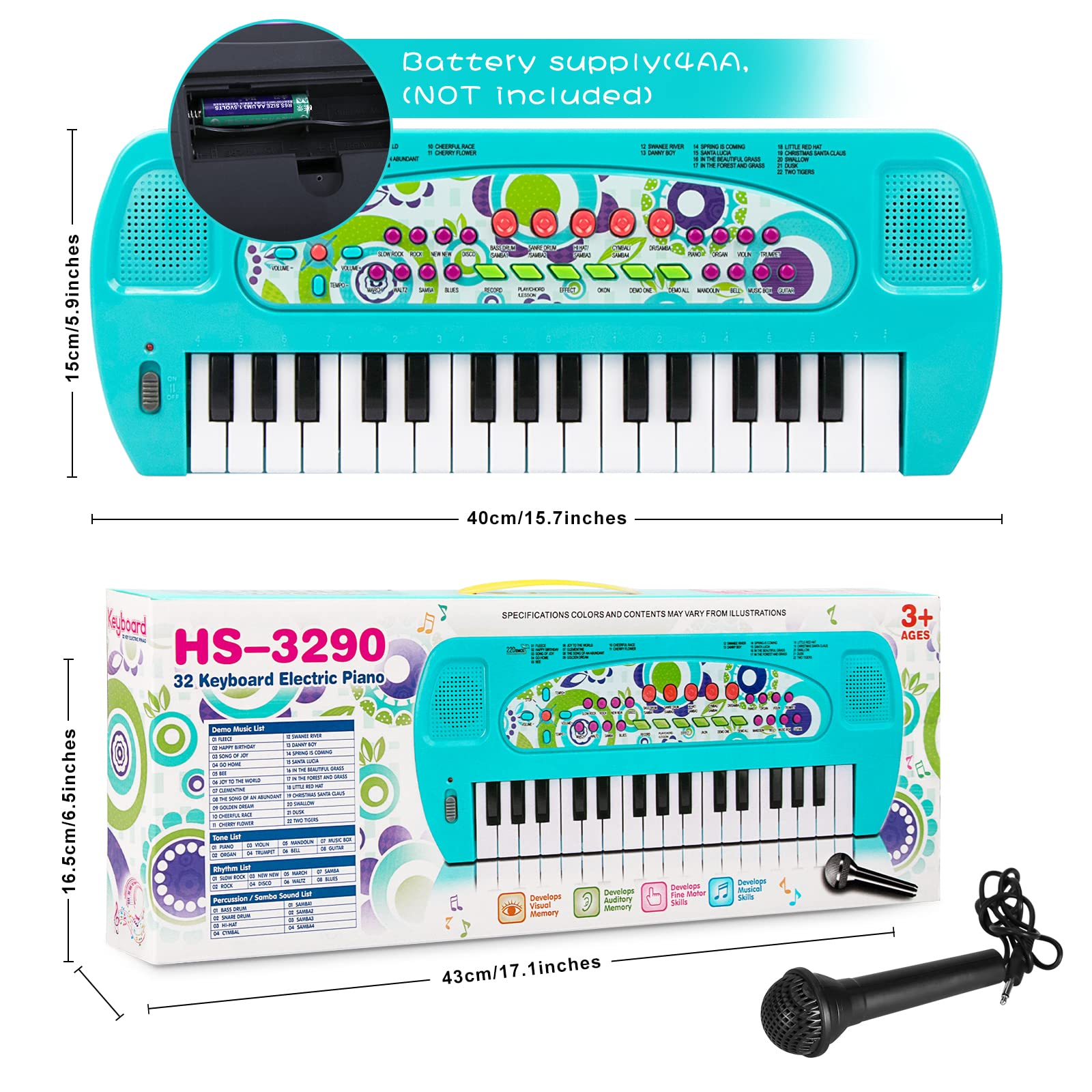 Raimy mini keyboard blue packaging box, gift-ready for birthdays and holidays.
