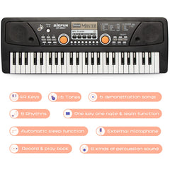 Raimy keyboard offers USB or battery power for flexible play.