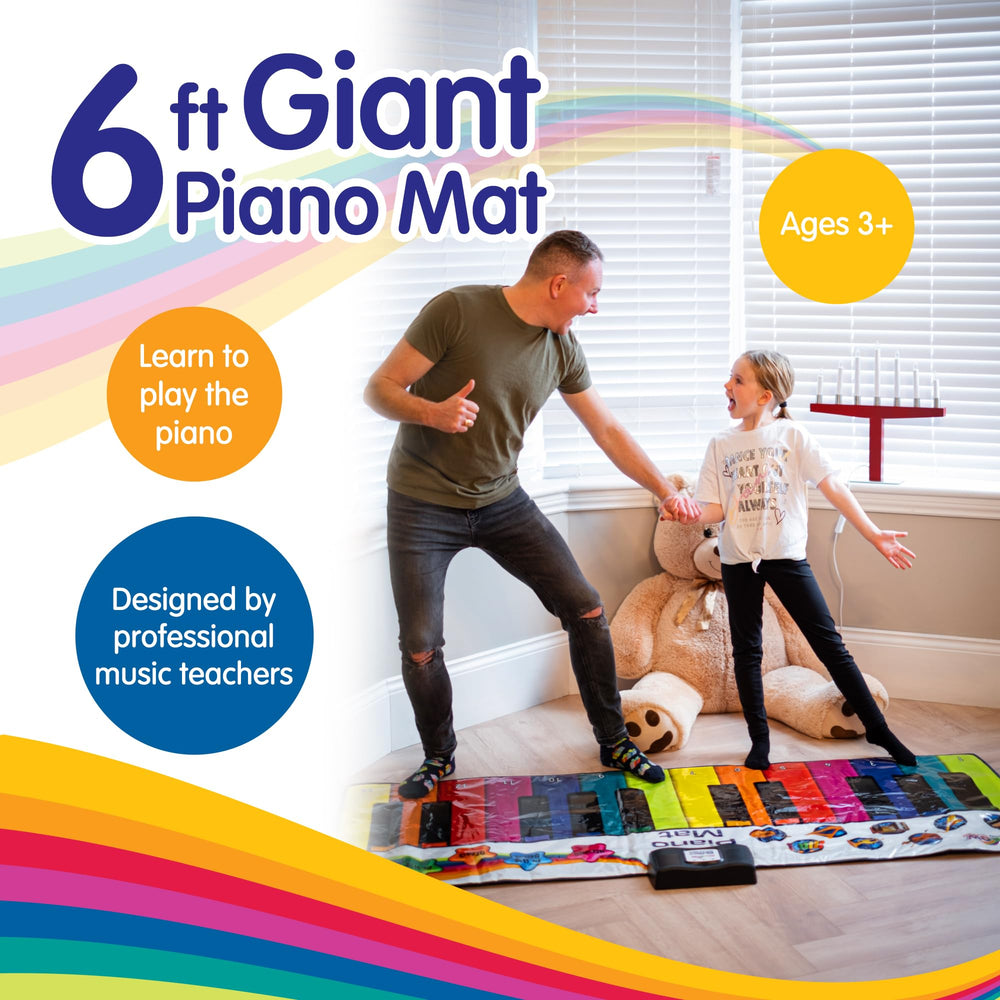 Rainbow Colours interactive piano mat supports collaborative play and creativity.