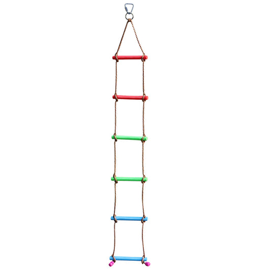 Rainbow Craft 6-6ft climbing rope ladder durable for outdoor play.