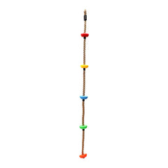 Rainbow Craft knotted foot holds in five colors provide easy grip