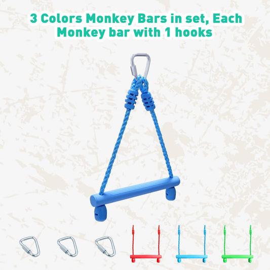 Rainbow Craft red trapeze bar ready for indoor play and adventures.