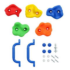 Rainbow Craft two-handle holders provide secure grip options during climbs.