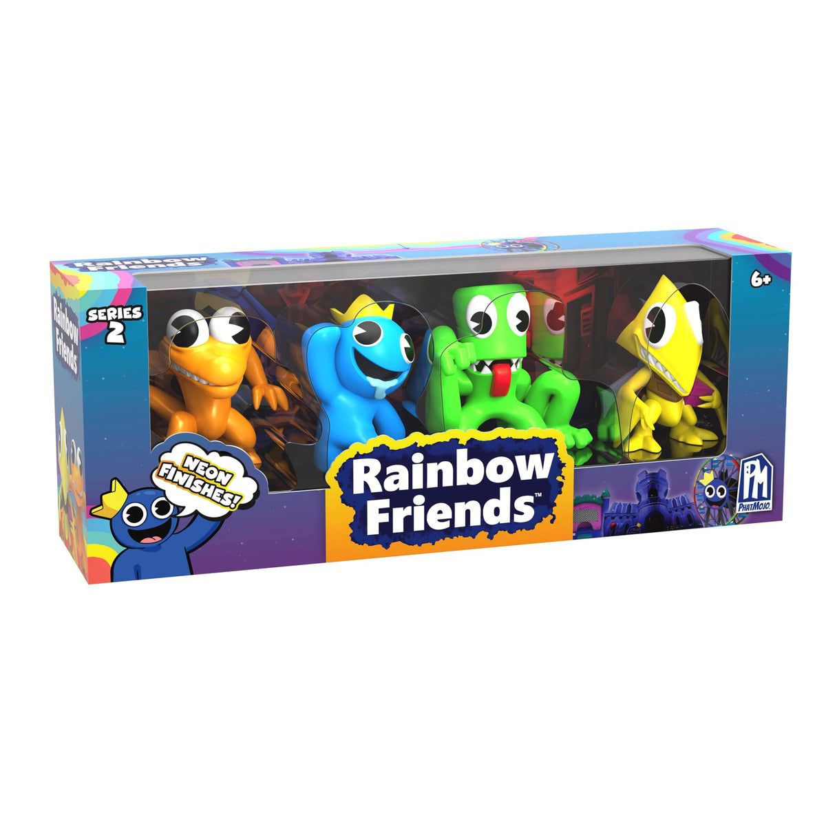Rainbow Friends blue neon minifigure with exclusive deco for display and collection.
