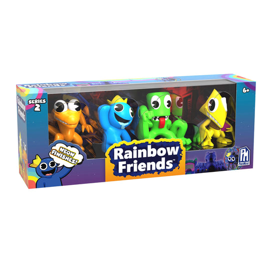 Rainbow Friends blue neon minifigure with exclusive deco for display and collection.