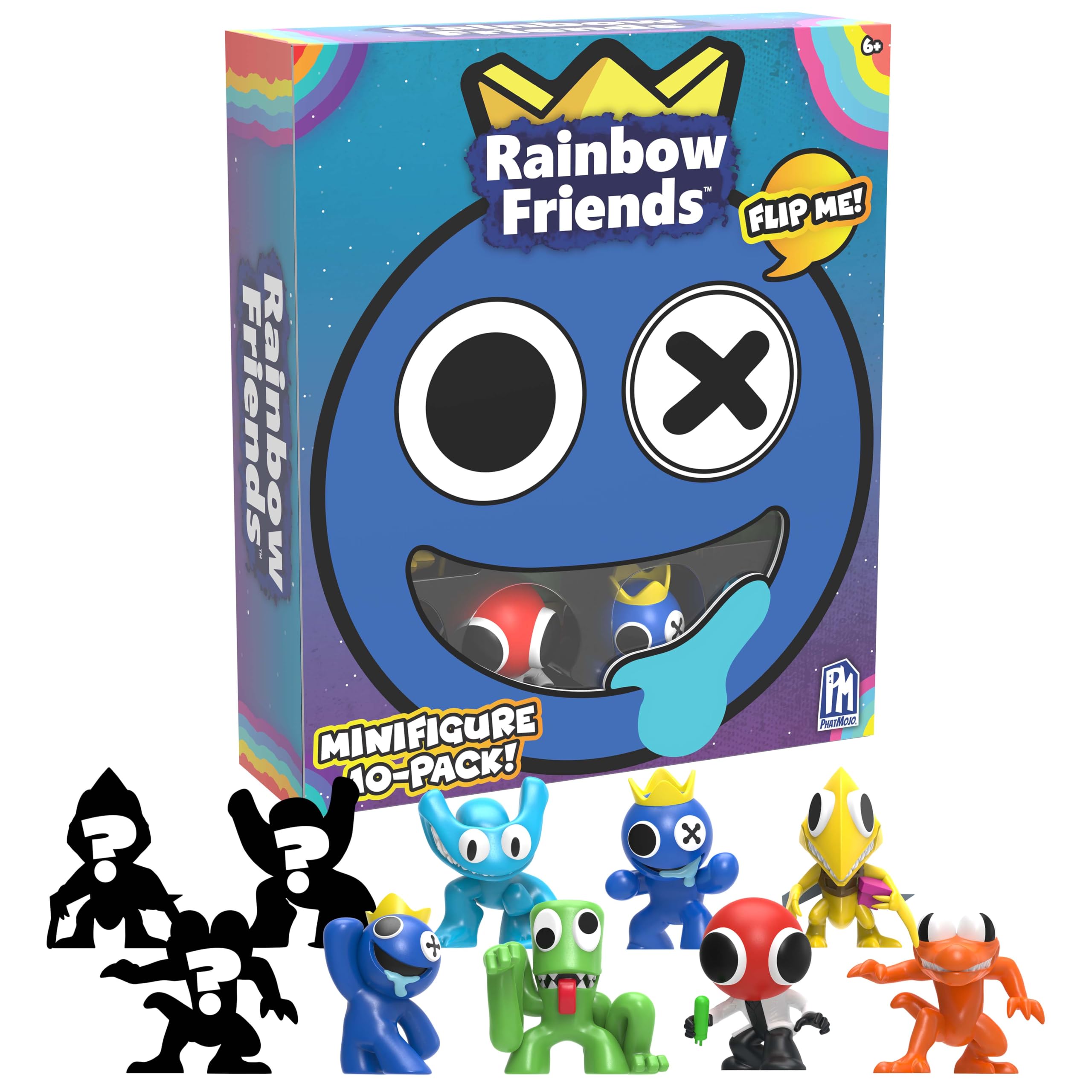 Rainbow Friends Series 2 minifigures front view for display-ready collection.