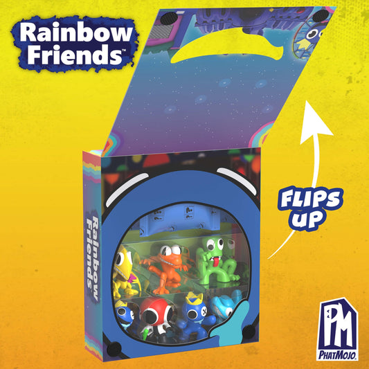 Rainbow Friends Series 2 minifigures on shelf display and storytelling.