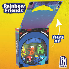 Rainbow Friends Series 2 minifigures on shelf display and storytelling.