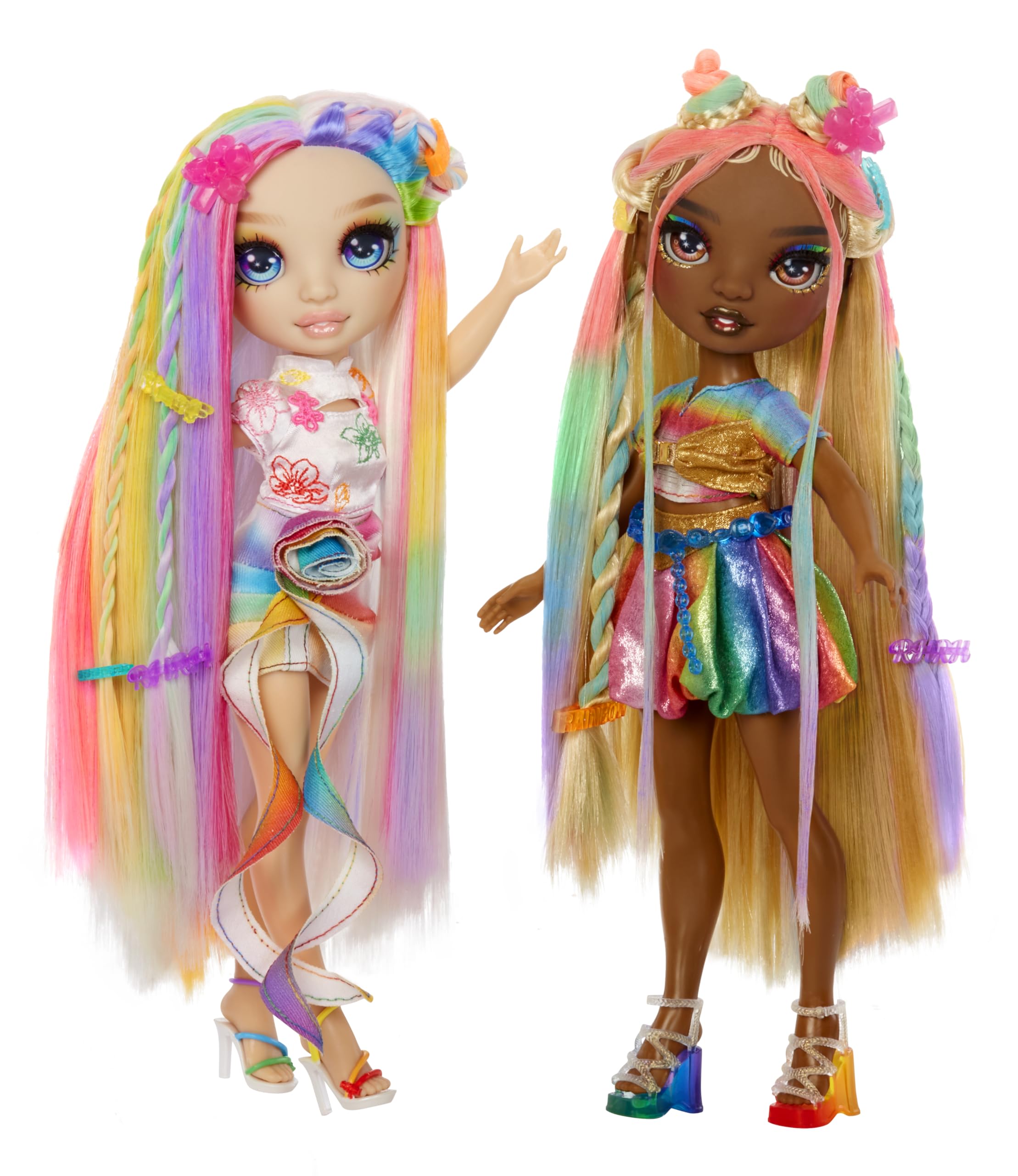 Gift packaging featuring Rainbow High Amaya doll and styling kit