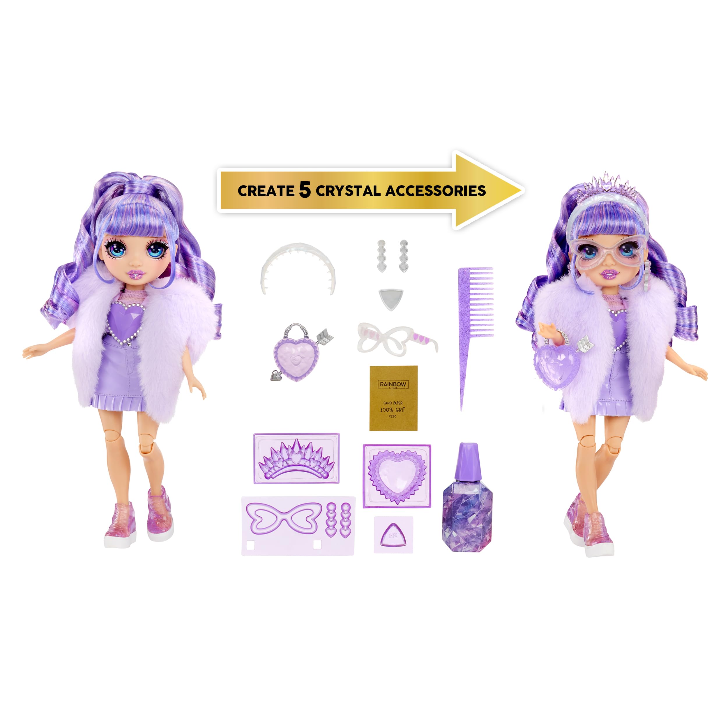 Rainbow High crystal accessory make it kit with resin molds and hardware for DIY fashion.