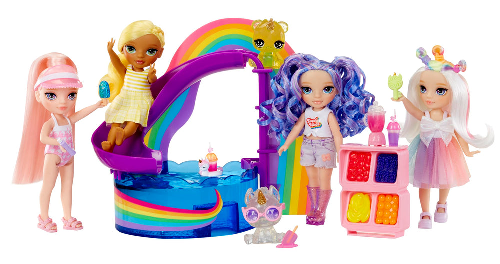 Rainbow High Littles included items showcase complete pool day scene and accessories.