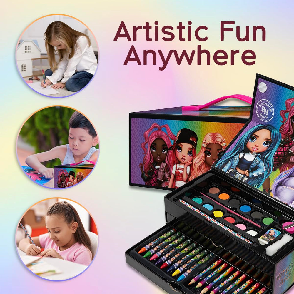 Rainbow High HB pencil, sharpener, and eraser kit for clean lines