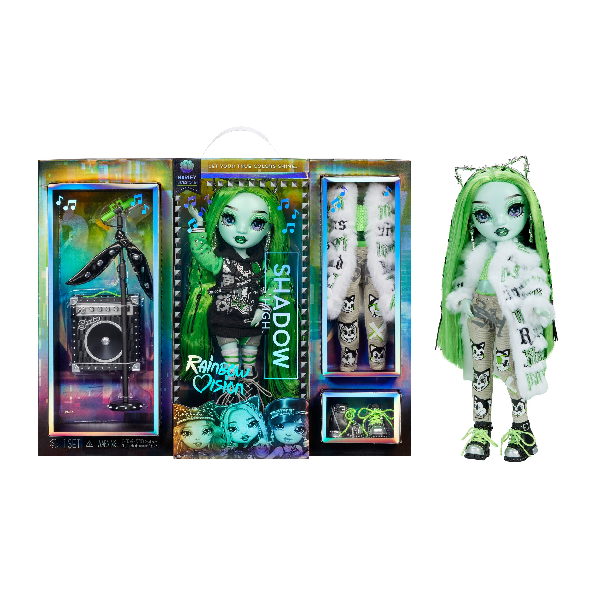 Rainbow High Rainbow Vision Shadow Harley Limestone figure for imaginative play and display