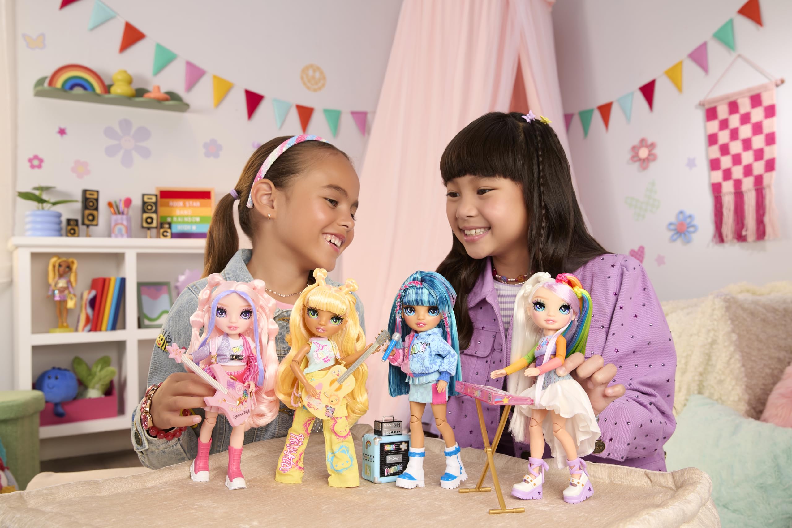 Rainbow High rock band promo image highlighting four friends