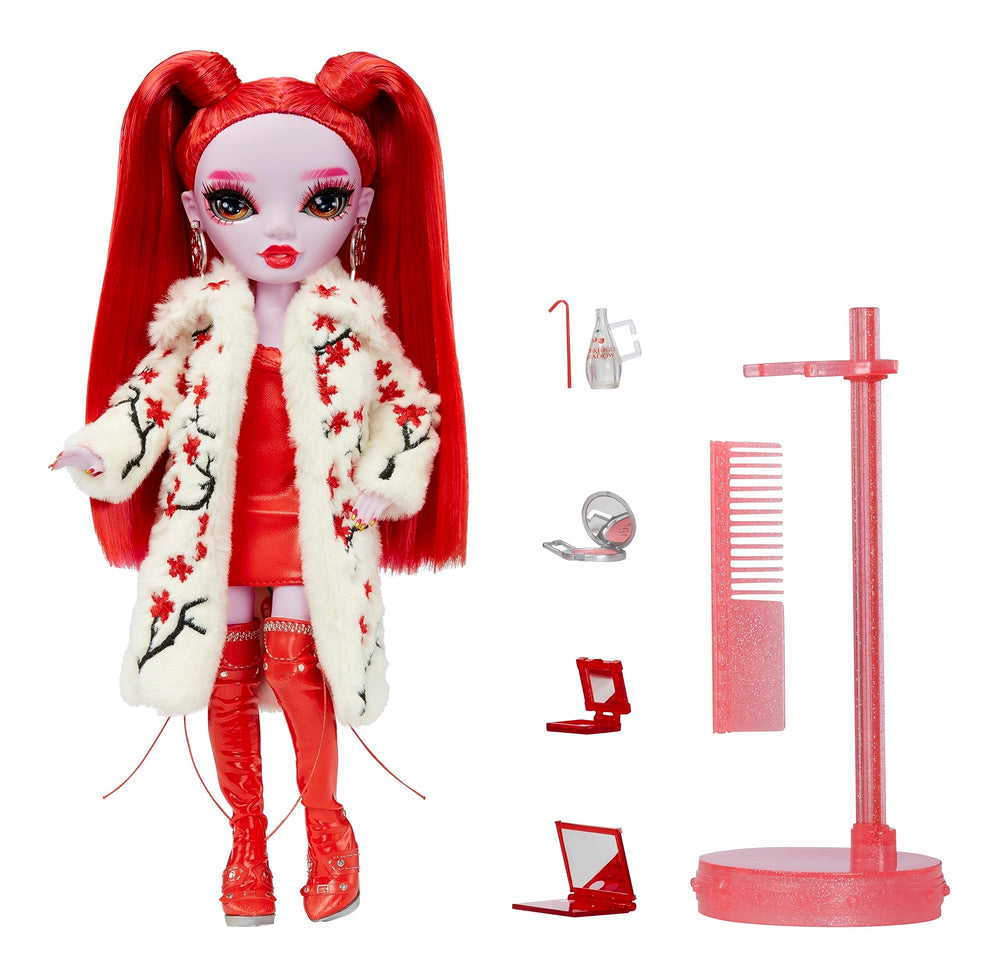 Rosie Redwood's two extra-long ponytails invite stylish styling and storytelling.