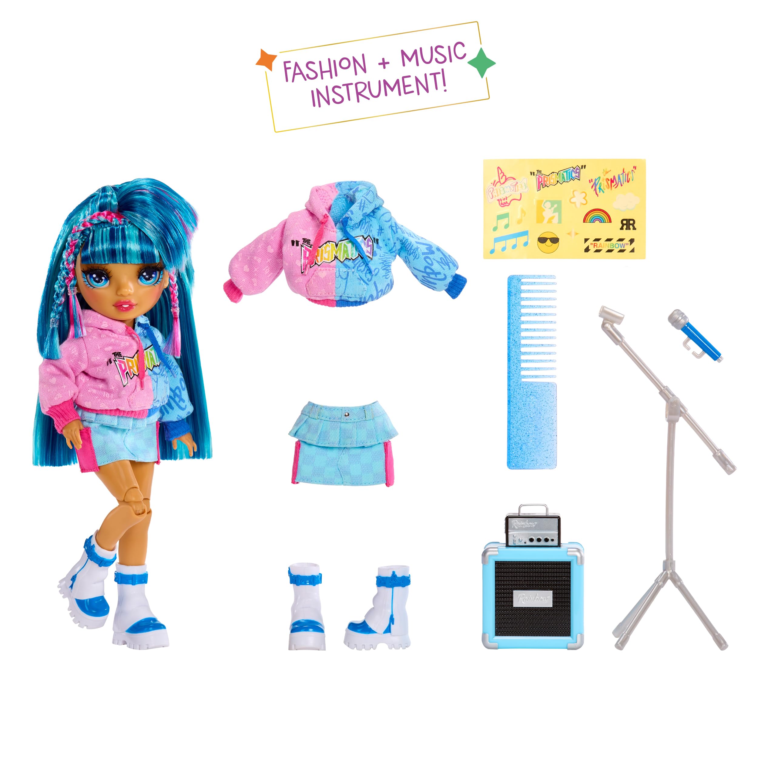 Rainbow High Skyler microphone stand for pretend performances