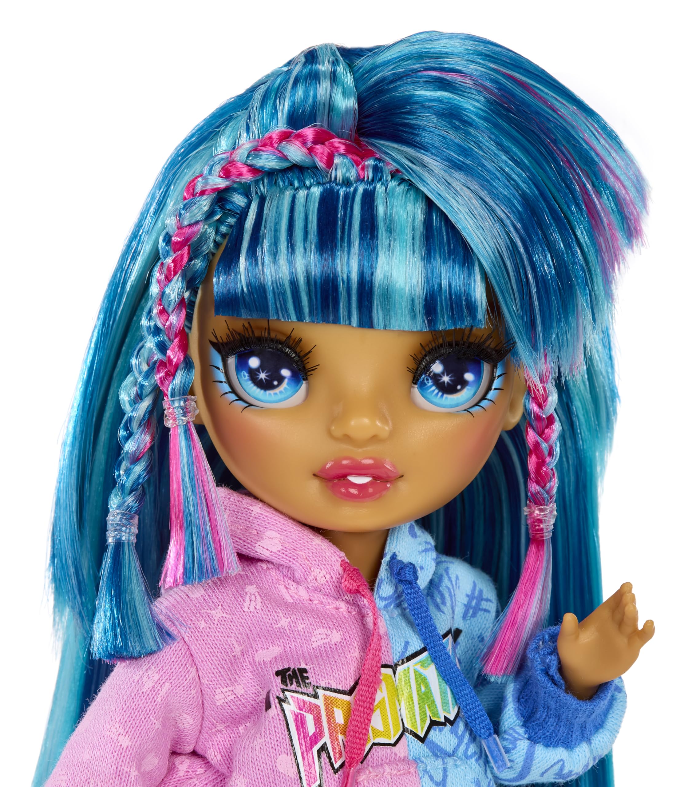 Rainbow High Skyler outfit detail with blue accents