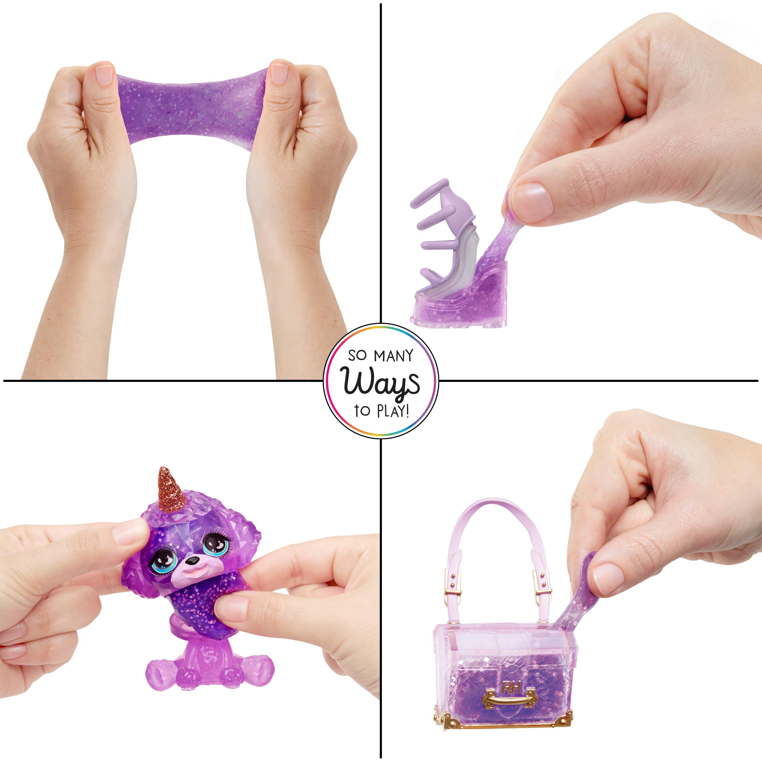 Rainbow High Violet customizable fashion accessories enable color-mixing style.