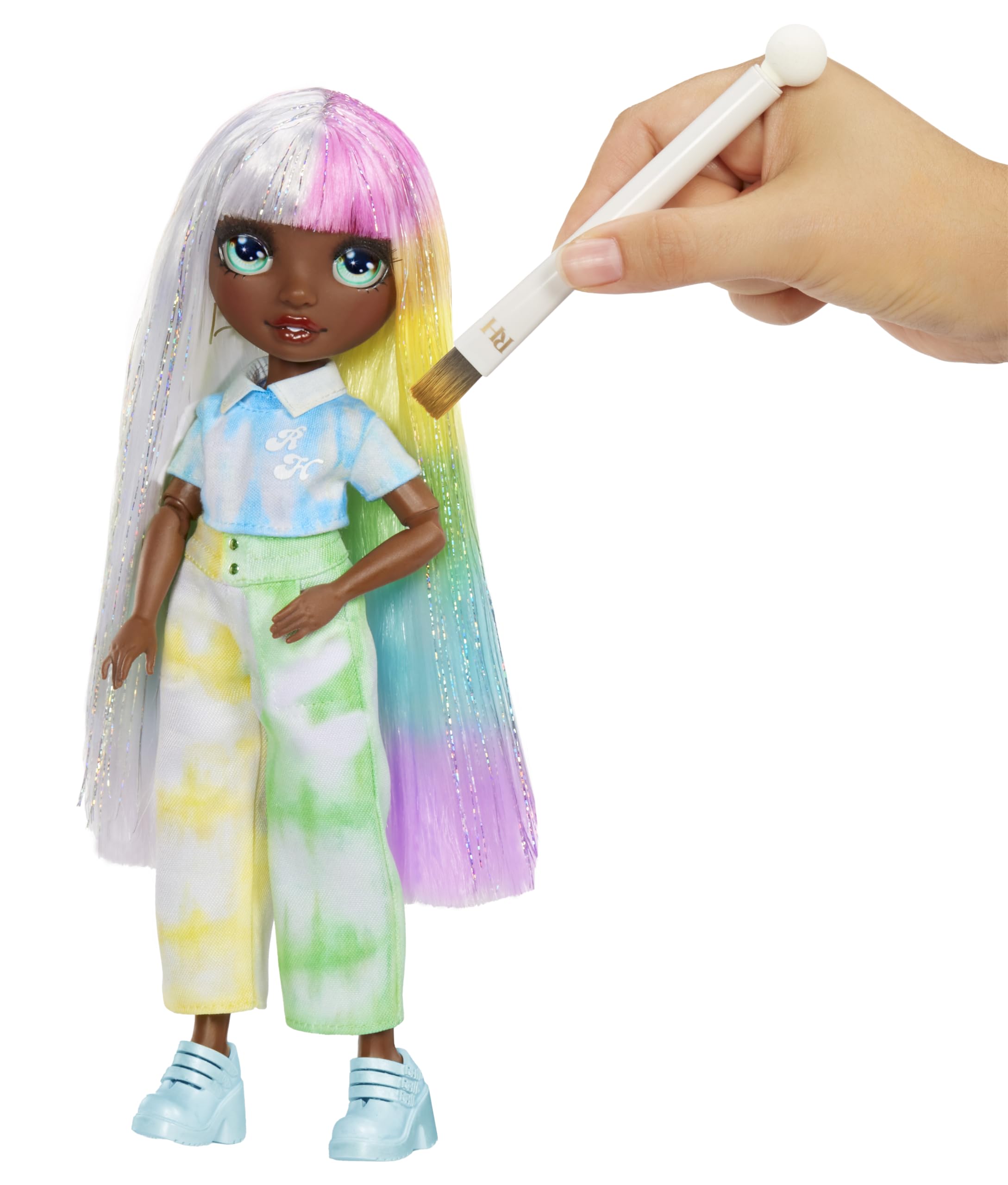 Rainbow High tie-dye kit with stencils for spirals and shapes on fabric and hair