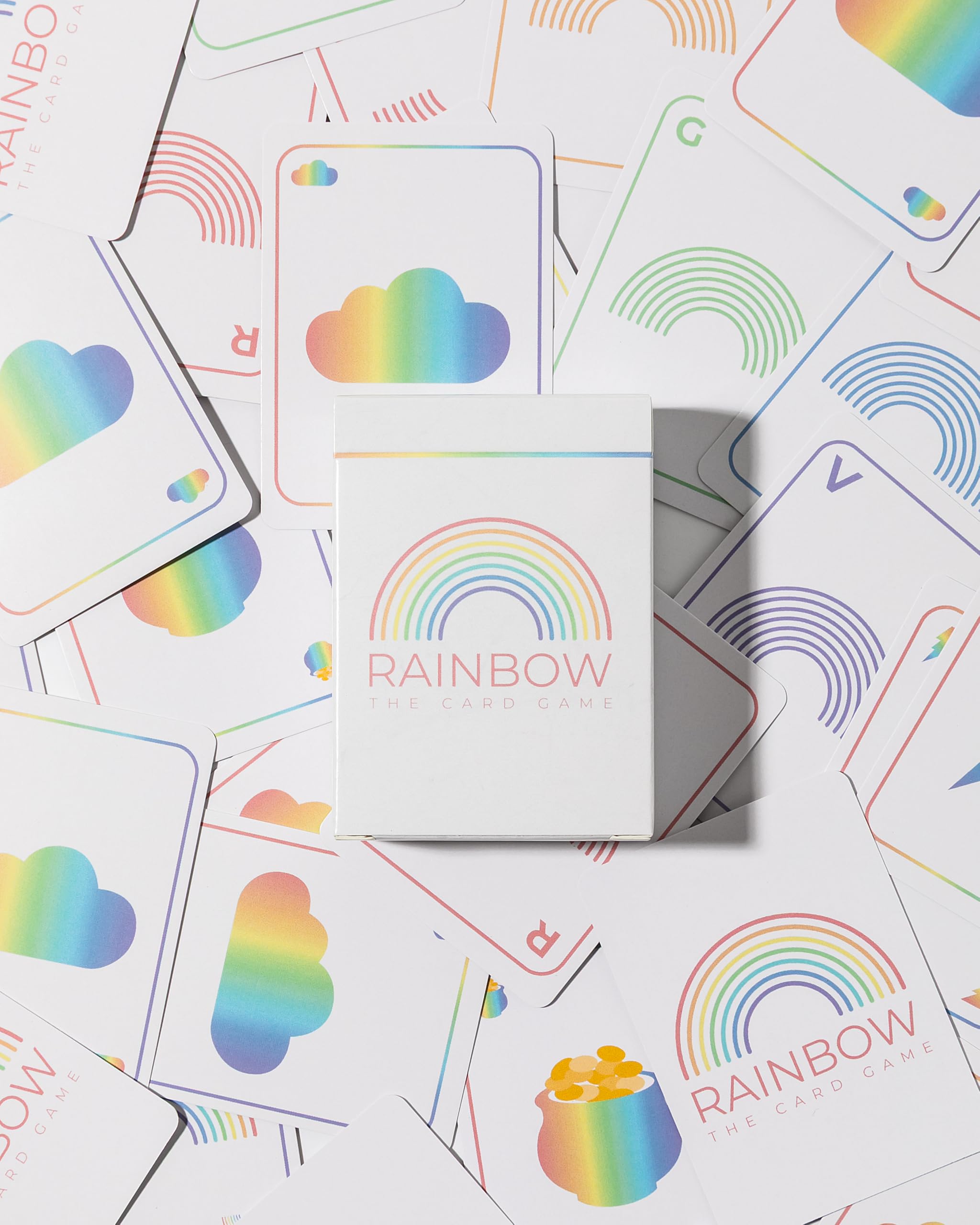 Rainbow The Card Game cloud cards visible during play help manage cards.