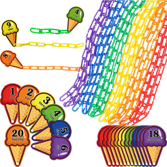Rainbow Toyfrog chain-link math manipulatives: 240 durable links for counting.