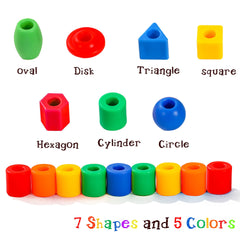 Rainbow Toyfrog Montessori beads promote hands-on learning and exploration.