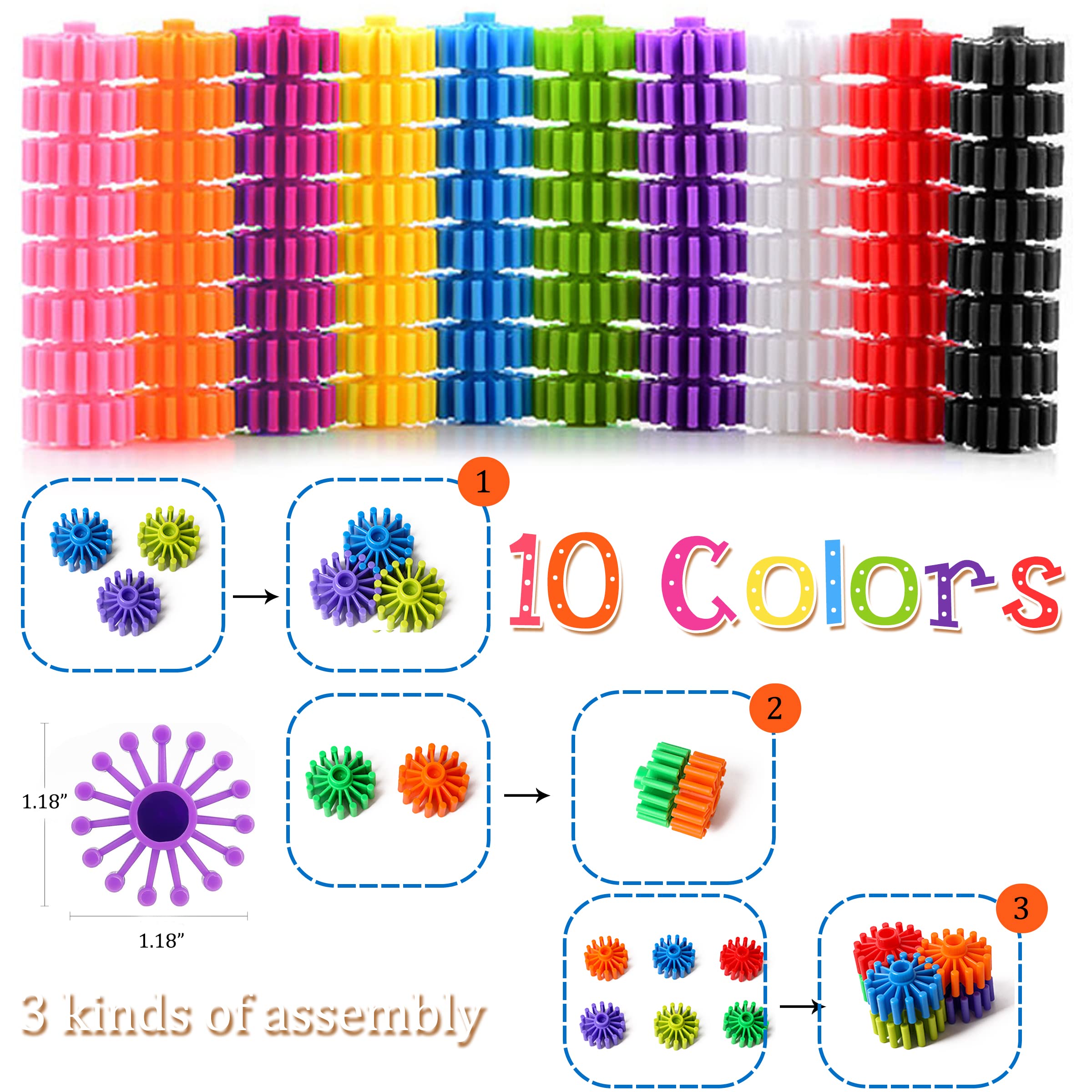 RAINBOW TOYFROG gears in action support fine motor skills and hand-eye coordination