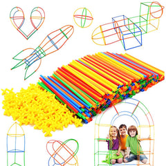 Rainbow Toyfrog straw constructor 300 pcs colorful pieces spark creative engineering play.