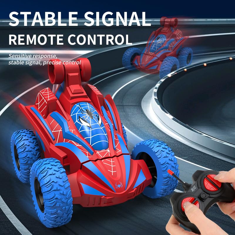 Rakay Spider RC car anti-collision wheels keeping stunts safe.